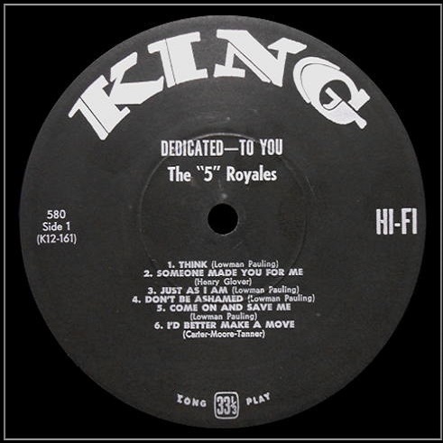 King 580 - Dedicated To You Side 1