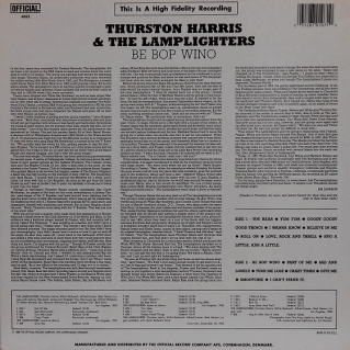Official 6052 - Be Bop Wino Back Cover
