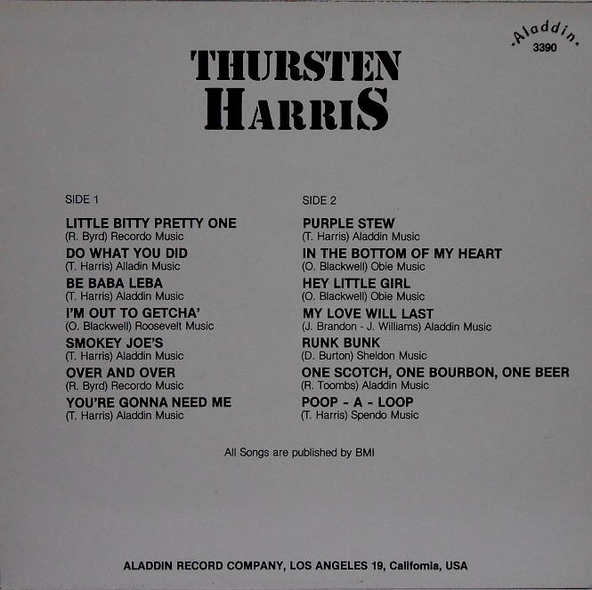 Aladdin 3390 - Thursten Harris Back Cover