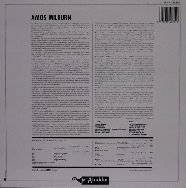 Aladdin 1546701 - 13 Unreleased Masters Back Cover