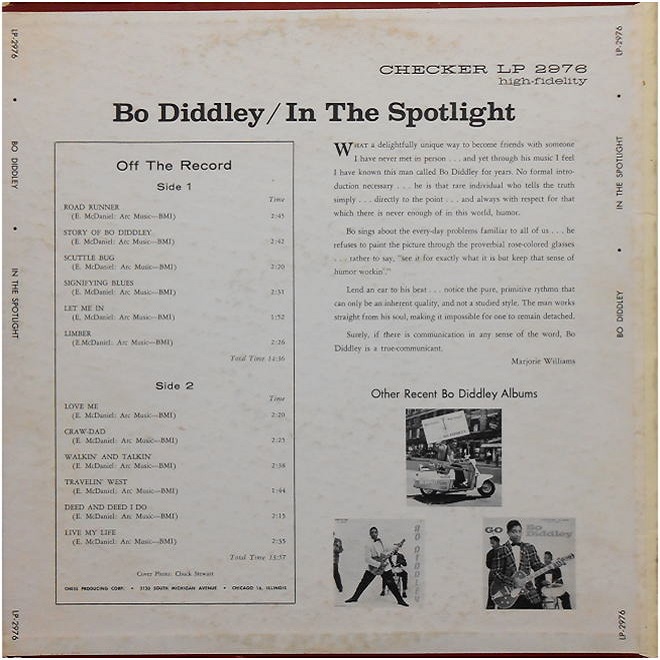 Checker LP-2976 - Bo Diddley In The Spotlight Back Cover