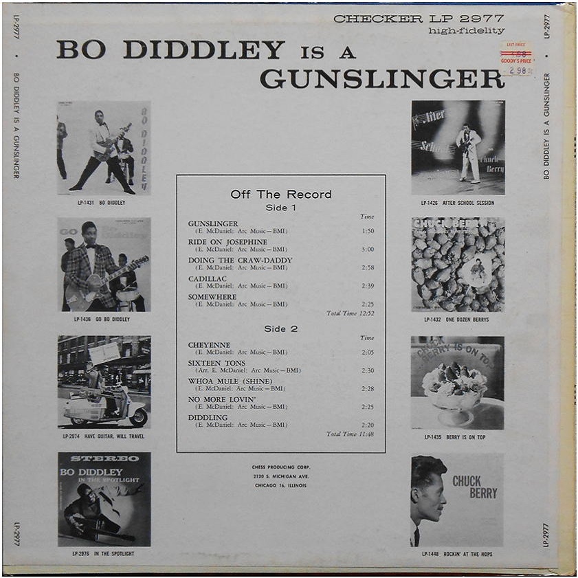 Checker LP-2977 - Bo Diddley Is A Gunslinger Back Cover