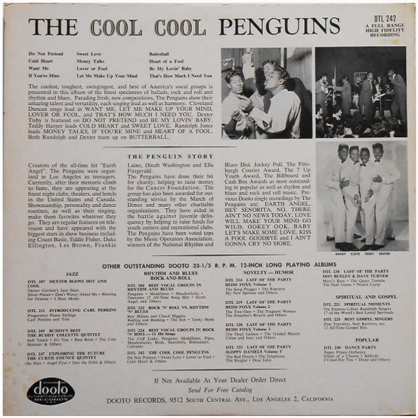 DTL-242 - The Cool, Cool Penguins Back Cover